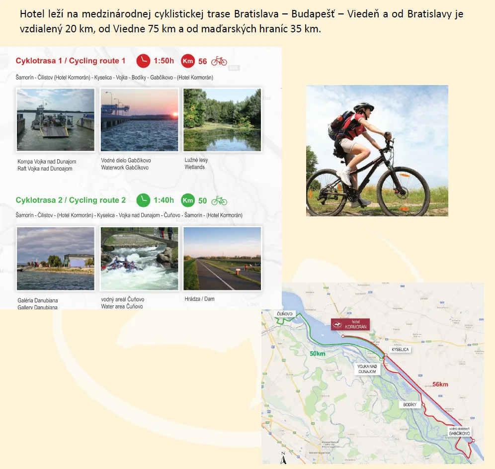 Cyklotrasa pri Hoteli Kormorán****